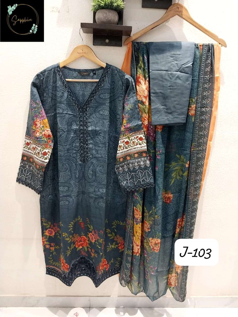 JAZMIN VOL-103 BY SAPPHIRE DESIGNER PURE LAWN COTTON PAKISTANI DRESSES