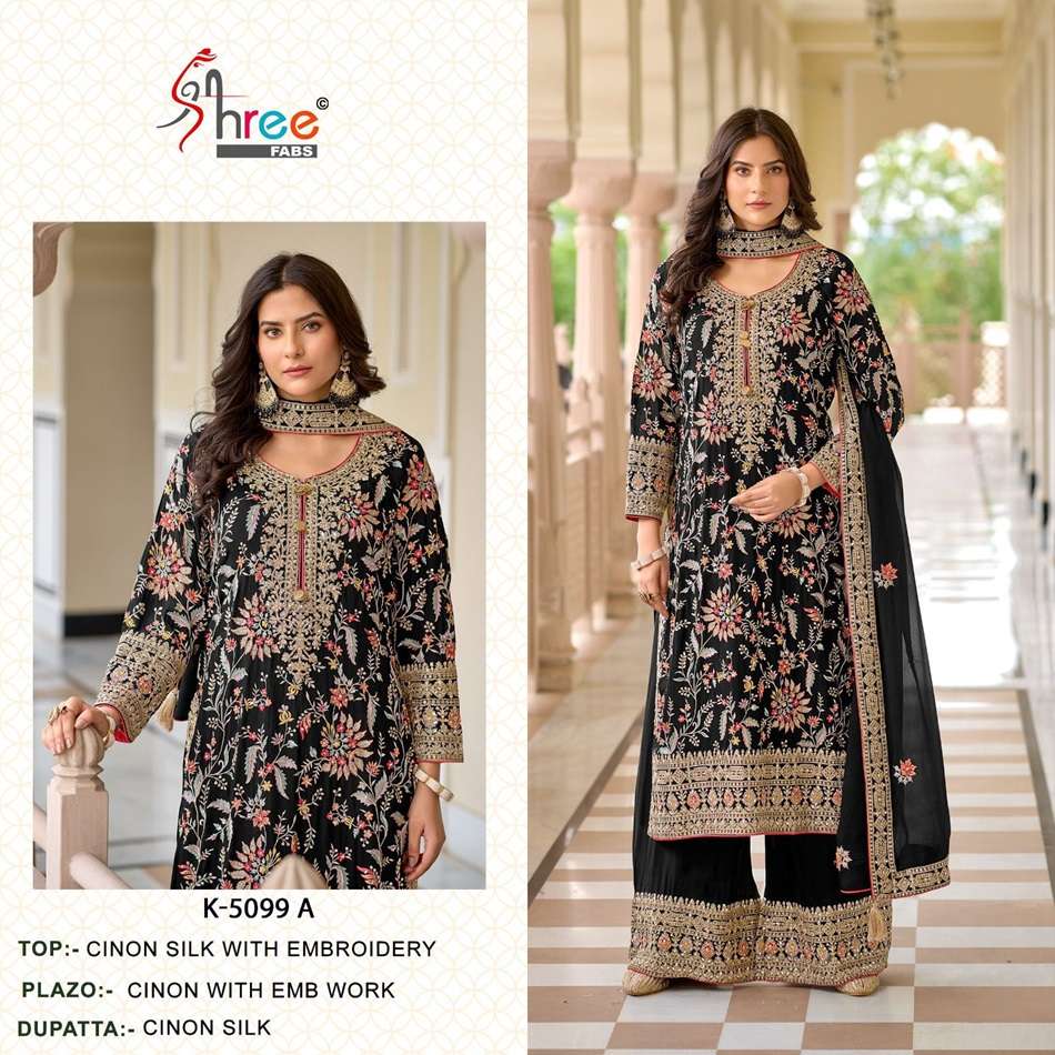 K-5099 HIT DESIGN BY SHREE FABS FANCY CHINON EMBROIDERY PAKISTANI DRESSES