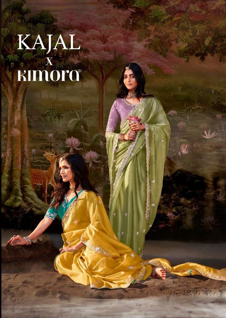 KAJAL VOL-15 BY KIMORA 5341 TO 5355 SERIES DESIGNER LATEST ORGANZA CHIFFON SAREES