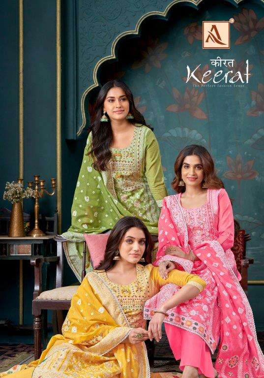 KEERAT BY ALOK SUIT 1516-001 TO 1516-006 DESIGNER JACQUARD PREMIUM PRINTED DRESSES