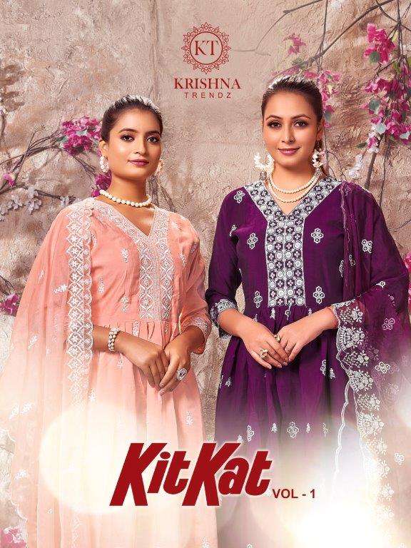 KITKAT VOL-01 BY KRISHNA TRENDZ DESIGNER FANCY ROMAN SILK PRINTED DRESSES