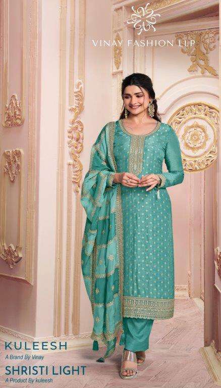 KULEESH SHRISTI LIGHT BY VINAY FASHION 68911 TO 6894 SERIES JACQUARD DRESSES