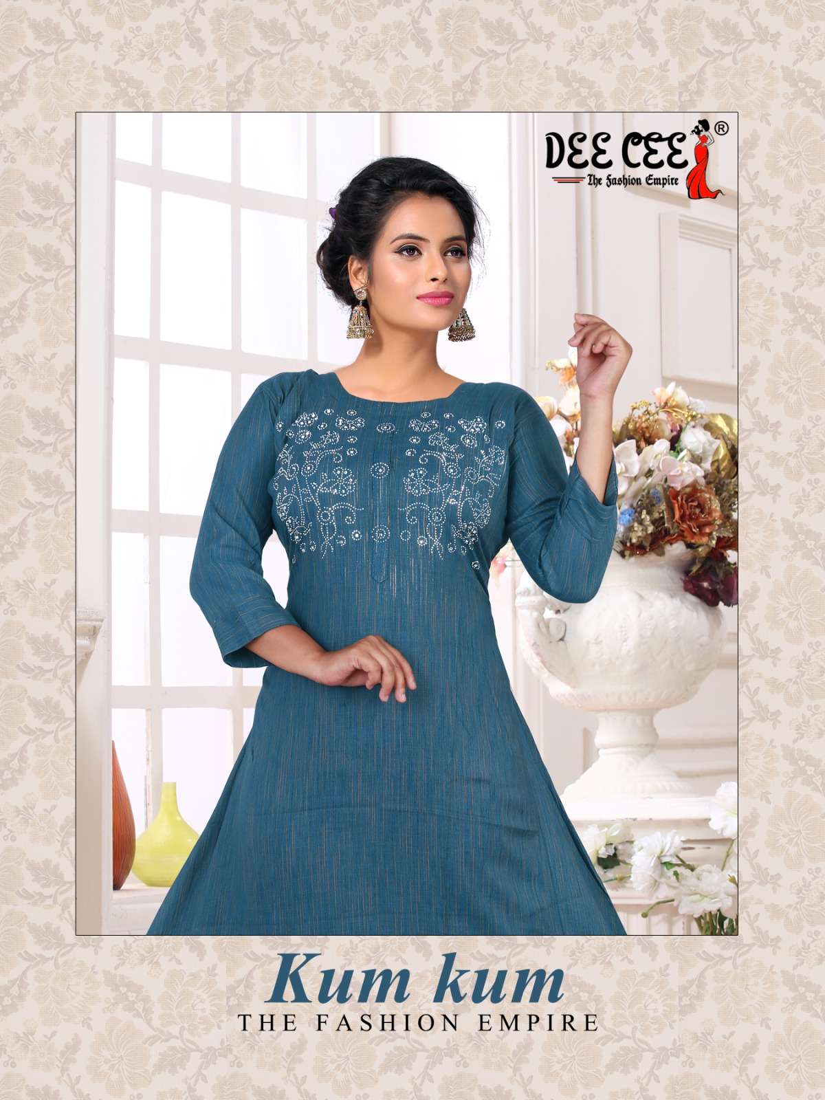 KUM KUM BY DEE CEE 1001 TO 1008 SERIES DESIGNER FANCY RAYON PRINT KURTIS