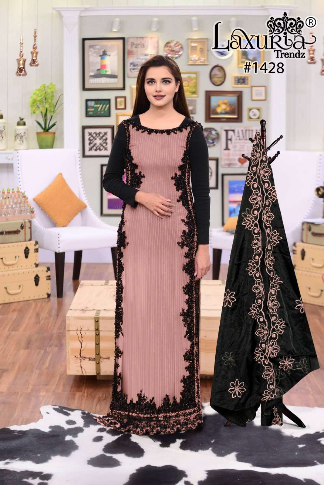 LAXURIA 1428 BY LAXURIA TRENDZ HEAVY DESIGNER FAUX GEORGETTE DRESSES