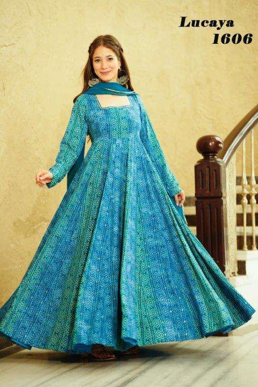 LUCAYA VOL-16 BY ASLIWHOLESALE DESIGNER FANCY PRINTED FAUX GEORGETTE GOWNS