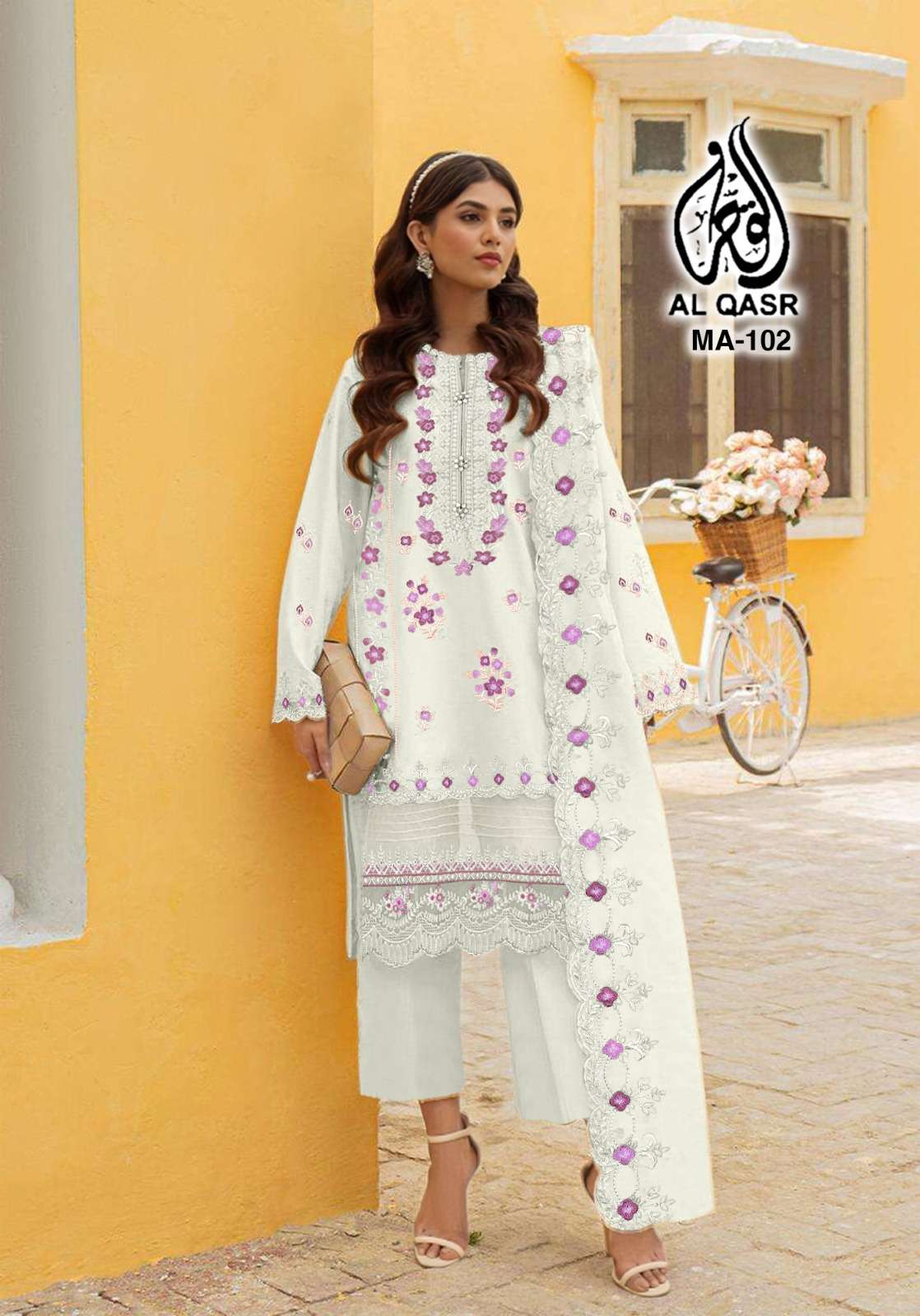 MA-102 COLOURS BY AL QASR DESIGNER FAUX GEORGETTE PAKISTANI DRESSES