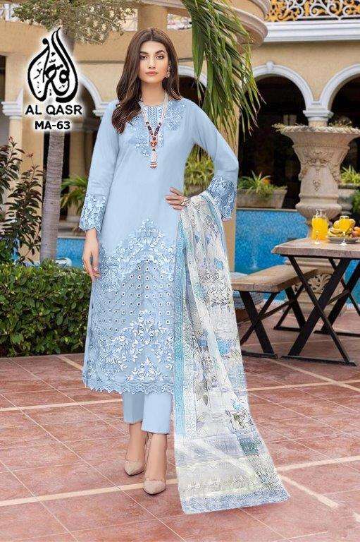 MA-63 COLOURS BY AL QASR DESIGNER FAUX GEORGETTE PAKISTANI DRESSES