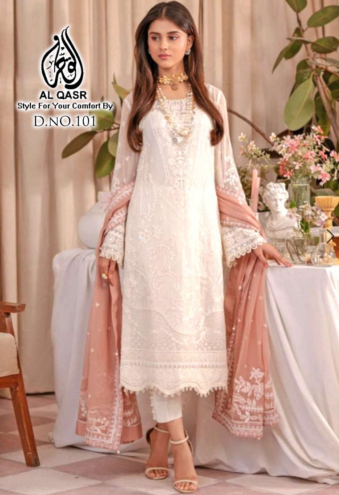 MA-84 COLOURS BY AL QASR DESIGNER FAUX GEORGETTE PAKISTANI DRESSES