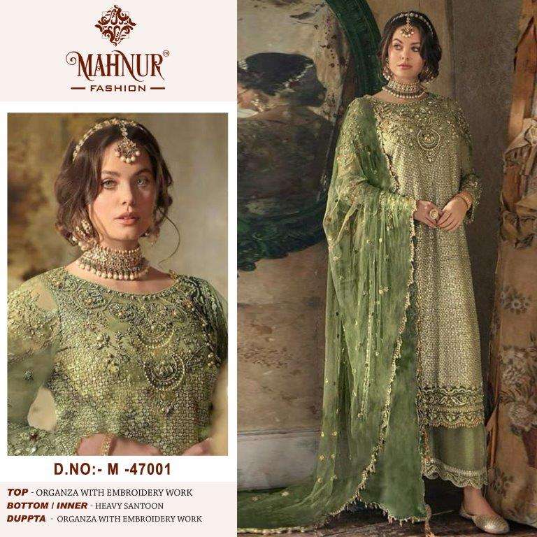 MAHNUR VOL-47 BY MAHNUR FASHION 47001 TO 47003 SERIES ORGANZA PAKISTANI DRESSES