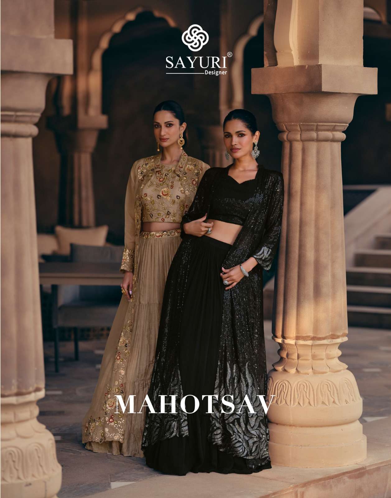 MAHOTSAV BY SAYURI HEAVY CHINON AND GEORGETTE SILK EMBROIDERED LEHENGAS