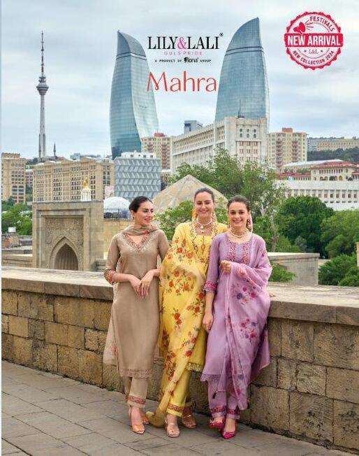 MAHRA BY LILY AND LALI 20201 TO 20206 SERIES HANDWORK MILAN SILK DRESSES