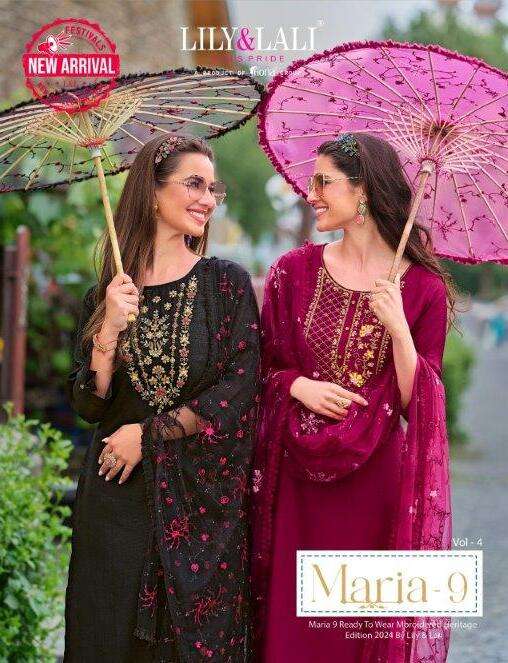 MARIA-9 VOL-4 BY LILY AND LALI 20601 TO 20606 SERIES HANDWORK SILK DRESSES