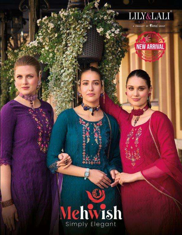 MEHWISH BY LILY AND LALI 21001 TO 21006 SERIES SILK JACQUARD DRESSES