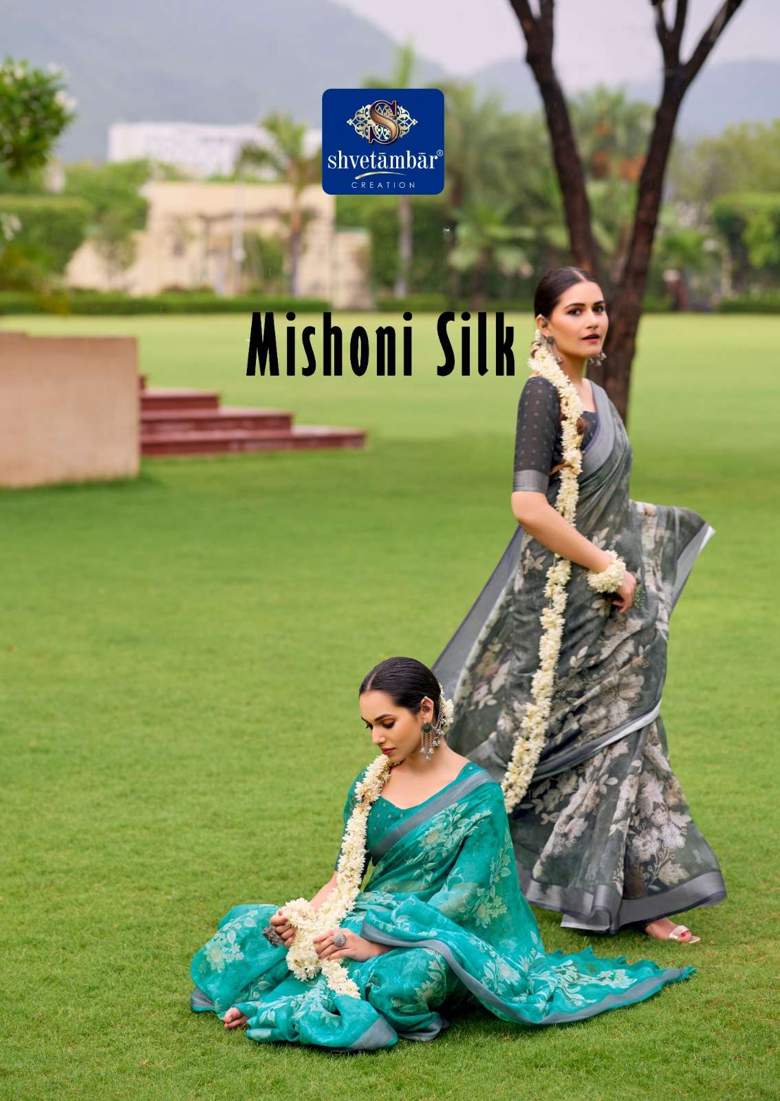 MISHONI SILK BY ASLIWHOLESALE DESIGNER SOFT LINEN SILK WORK SAREES