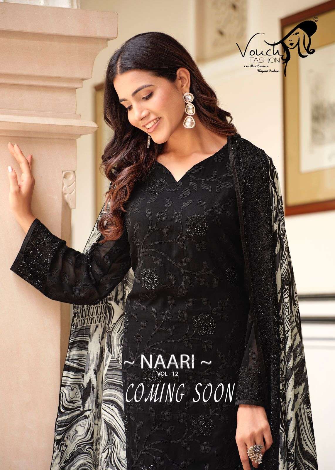 NAARI VOL-12 BY VOUCH DESIGNER FACNY GEORGETTE EMBROIDERY WORK DRESSES 