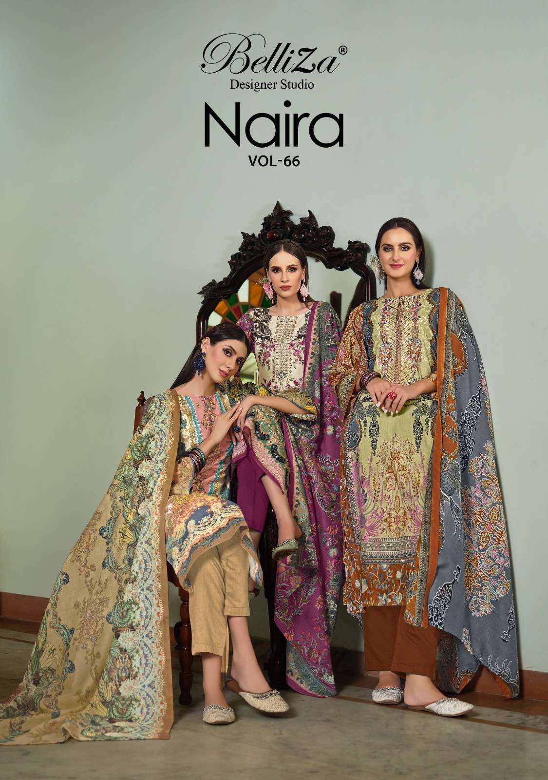 NAIRA VOL-66 BY BELLIZA 948-001 TO 948-008 SERIES COTTON EMBROIDERY DRESSES