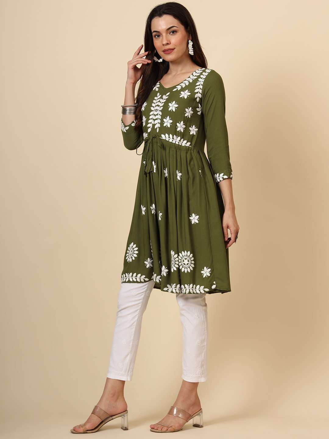 NAVKAR BY ASLIWHOLESALE DESIGNER FACNY RAYON HANDWORK KURTIS