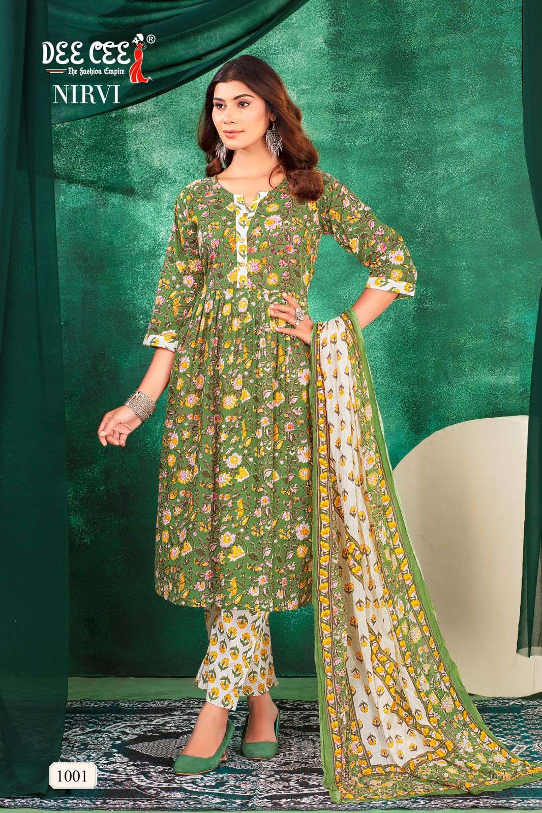 NIRVI BY DEE CEE 1001 TO 1006 SERIES DESIGNER FANCY COTTON PRINT DRESSES