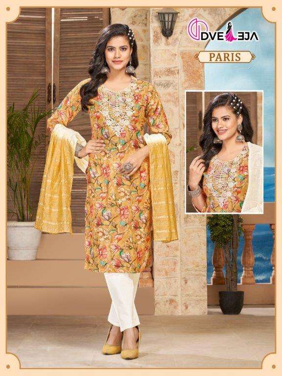 PARIS SERIES BY DVEEJA DESIGNER FANCY LINEN DIGITAL PRINTS DRESSES