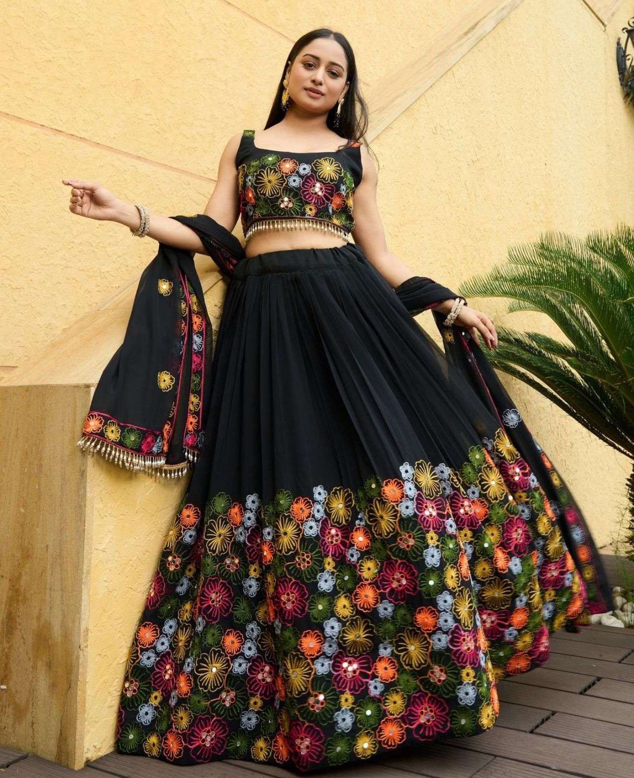 PC-N12 COLOURS BY ASLIWHOLESALE DESIGNER FANCY FAUX GEORGETTE PRINTED LEHENGAS