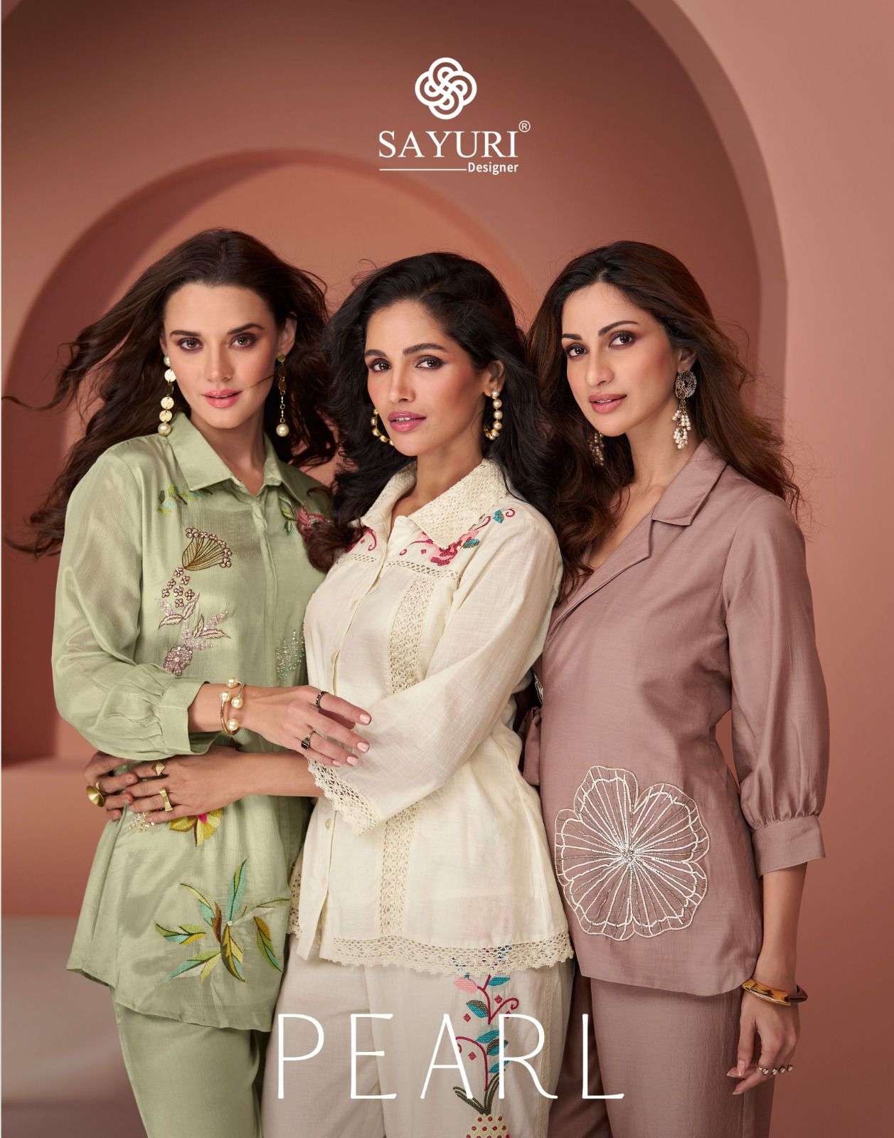 PEARL BY SAYURI 5512 TO 5517 SERIES FANCY DESIGNER PURE SILK CO-ORD SET