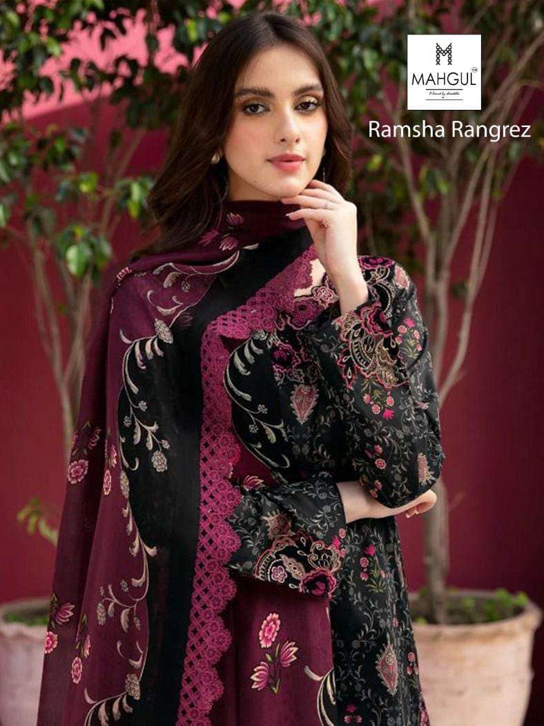 RAMSHA RUNGREZ BY MAHGUL 1001-A TO 1001-B SERIES DESIGNER COTTON PRINTED DRESSES