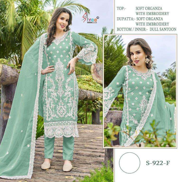 S-922 COLOURS BY SHREE FABS DESIGNER ORGANZA SILK EMBROIDERY DRESSES