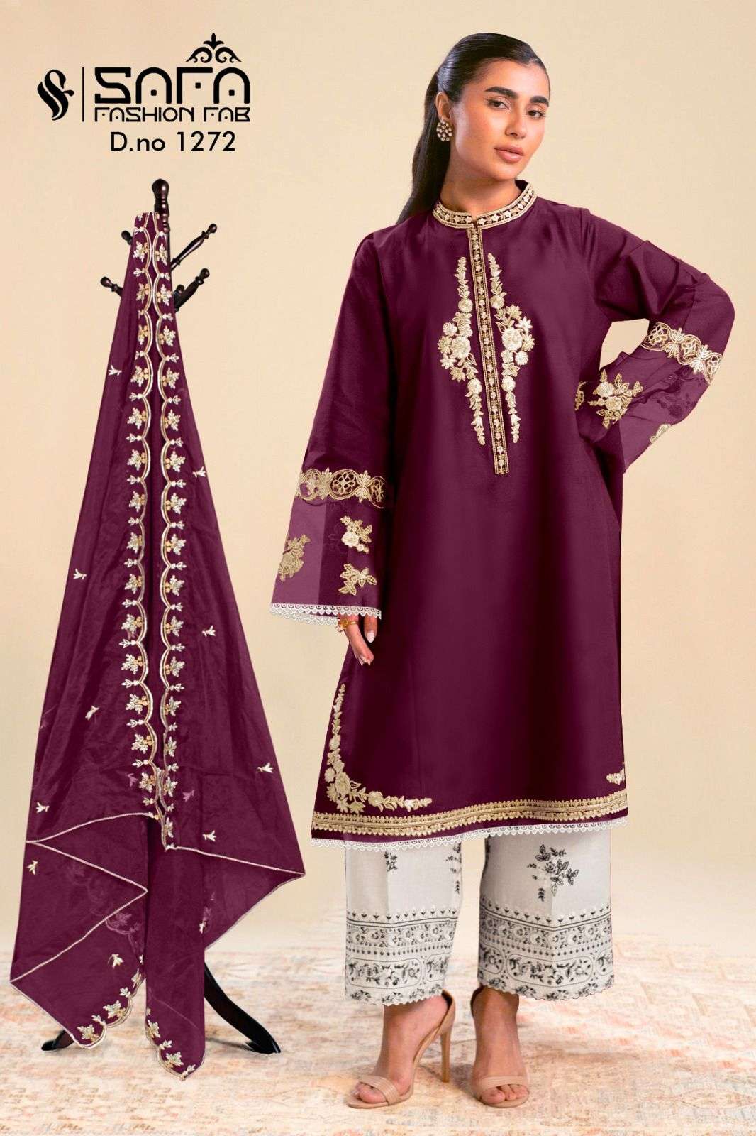 SAFA 1272 BY SAFA FASHION HUB FANCY VISCOSE FABRIC STITCHED PAKISTANI DRESSES