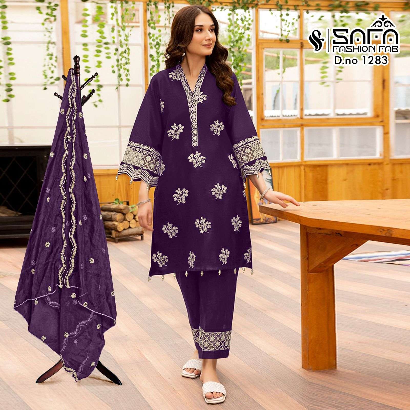 SAFA 1283 BY SAFA FASHION HUB DESIGNER GEORGETTE STITCHED PAKISTANI DRESSES