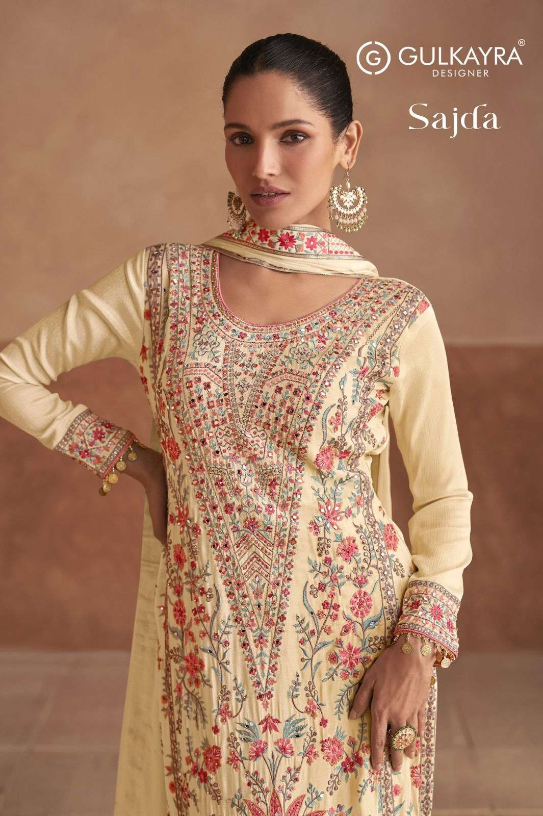 SAJDA BY GULKAYRA 1001-A TO 1001-B DESIGNER REAL CHINON WORK DRESSES