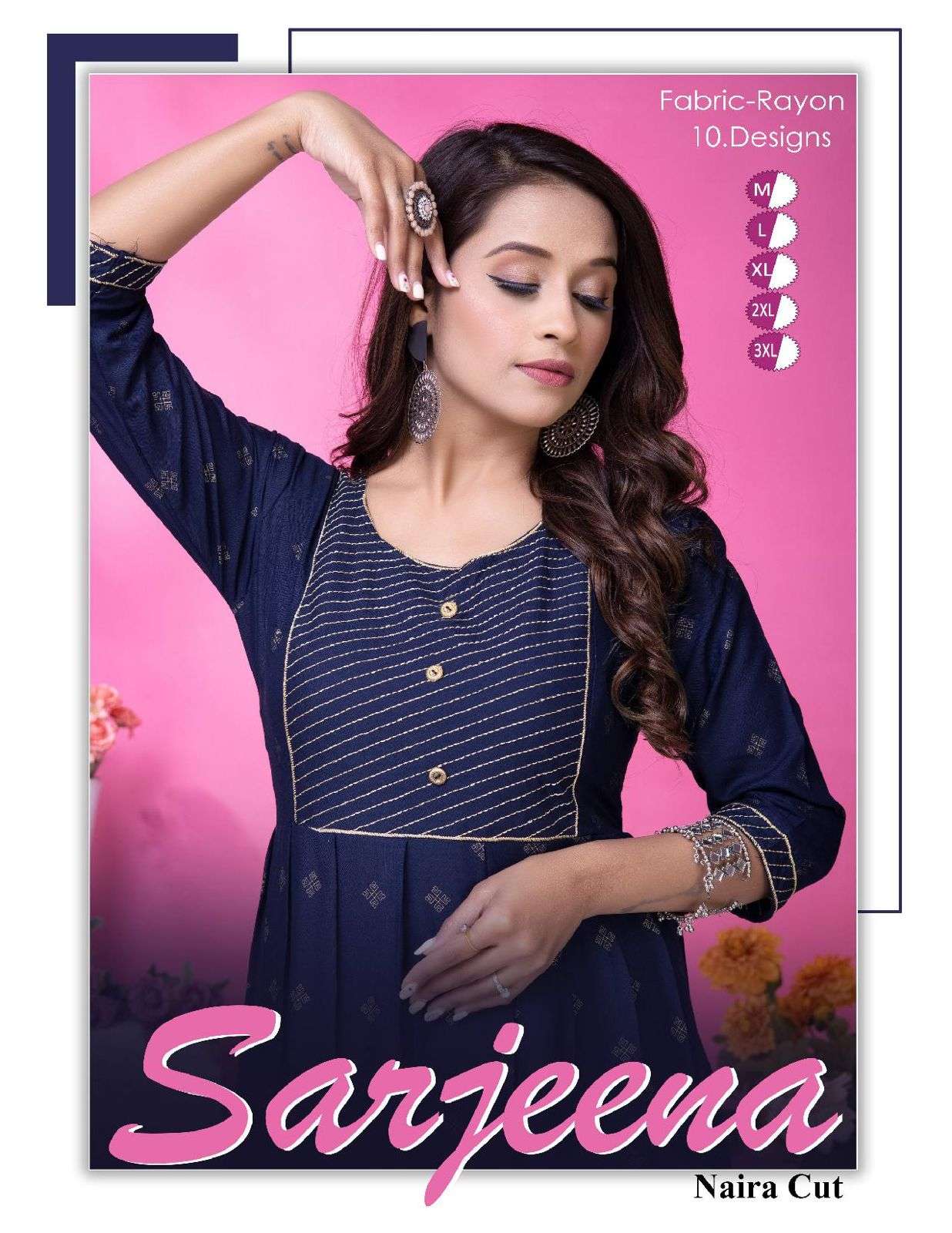 SARJEENA VOL-01 BY ASLIWHOLESALE DESIGNER FACNY RAYON PRINT KURTIS