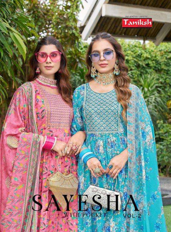 SAYESHA VOL-2 BY TANIKSH 101 TO 108 SERIES DESIGNER FANCY COTTON PRINTED DRESSES