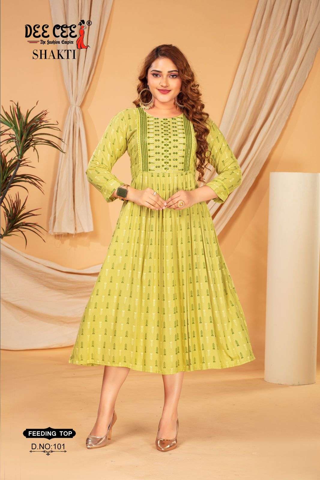 SHAKTI BY DEE CEE 1001 TO 1006 SERIES DESIGNER FANCY RAYON PRINT KURTIS