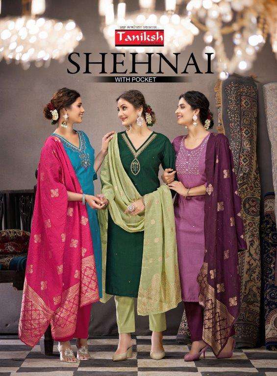 SHEHNAI VOL-2 BY TANIKSH 101 TO 108 SERIES DESIGNER FANCY COTTON PRINTED DRESSES