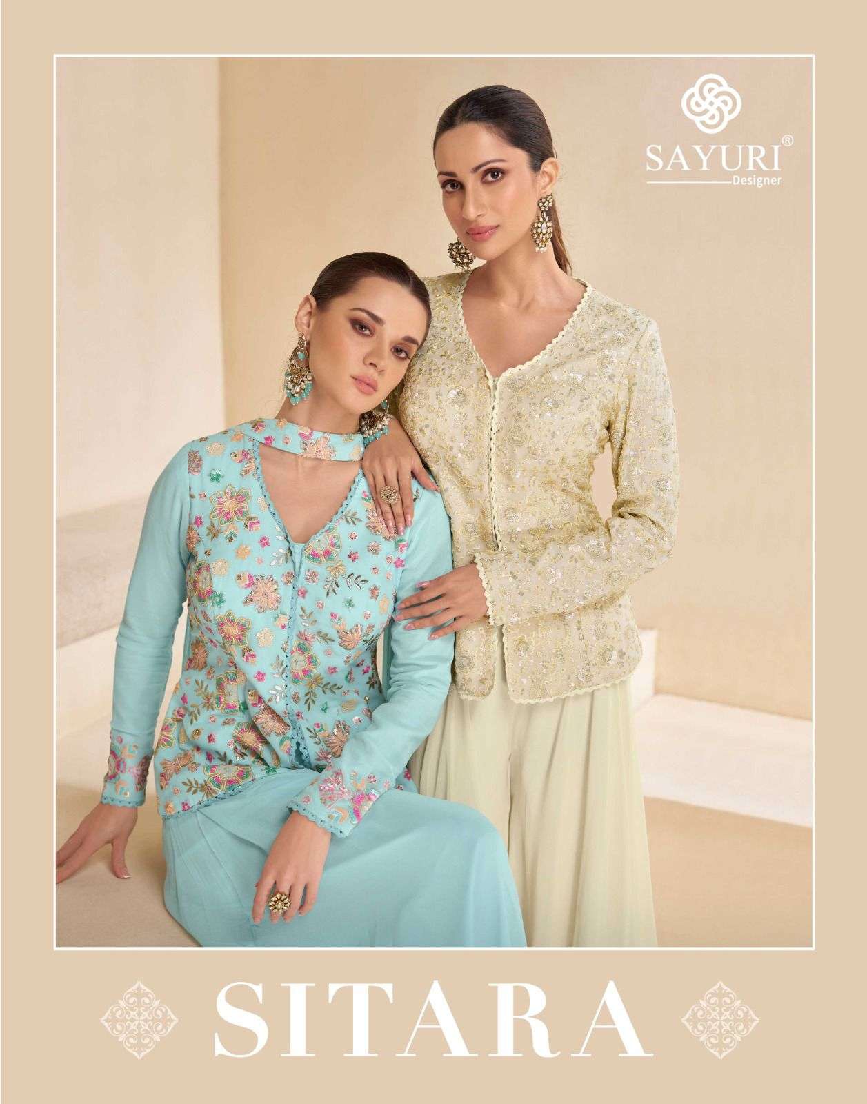 SITARA BY SAYURI 5495 TO 5498 SERIES HEAVY REAL GEROGETTE EMBROIDERED DRESSES