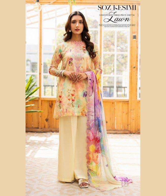 SOZ KESIMI VOL-02 BY ASLIWHOLESALE DESIGNER LAWN COTTON PRINTED DRESSES