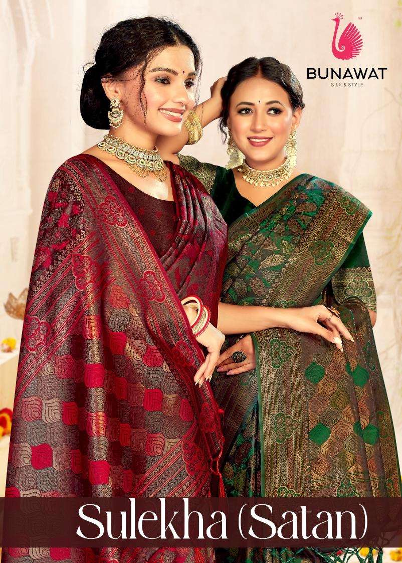 SULEKHA BY BUNAWAT 1001 TO 1006 SERIES PREMIUM SATIN SILK PRINT SAREES