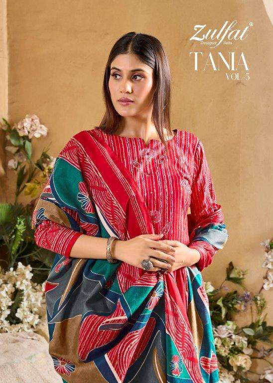 TANIA VOL-05 BY ZULFAT 572-001 TO 572-006 SERIES DESIGNER COTTON PRINT DRESSES