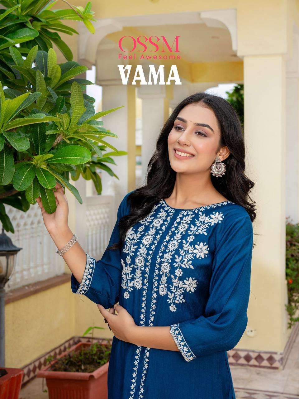 VAMA VOL-01 BY OSSM 101 TO 106 SERIES VISCOSE EMBROIDERY STITCHED CO-ORD SET