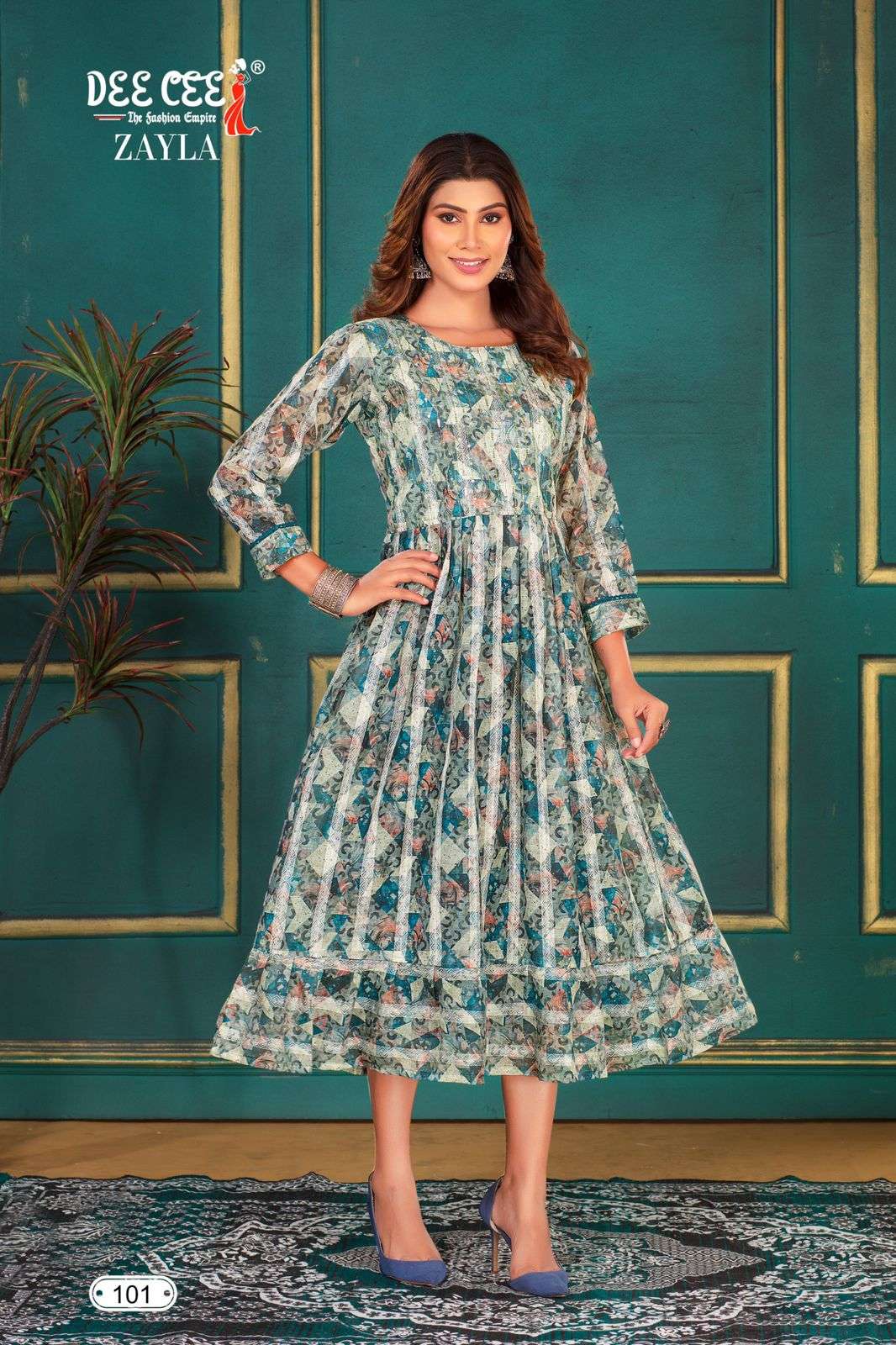 ZAYLA BY DEE CEE 1001 TO 1006 SERIES DESIGNER FANCY DOBBY PRINT KURTIS