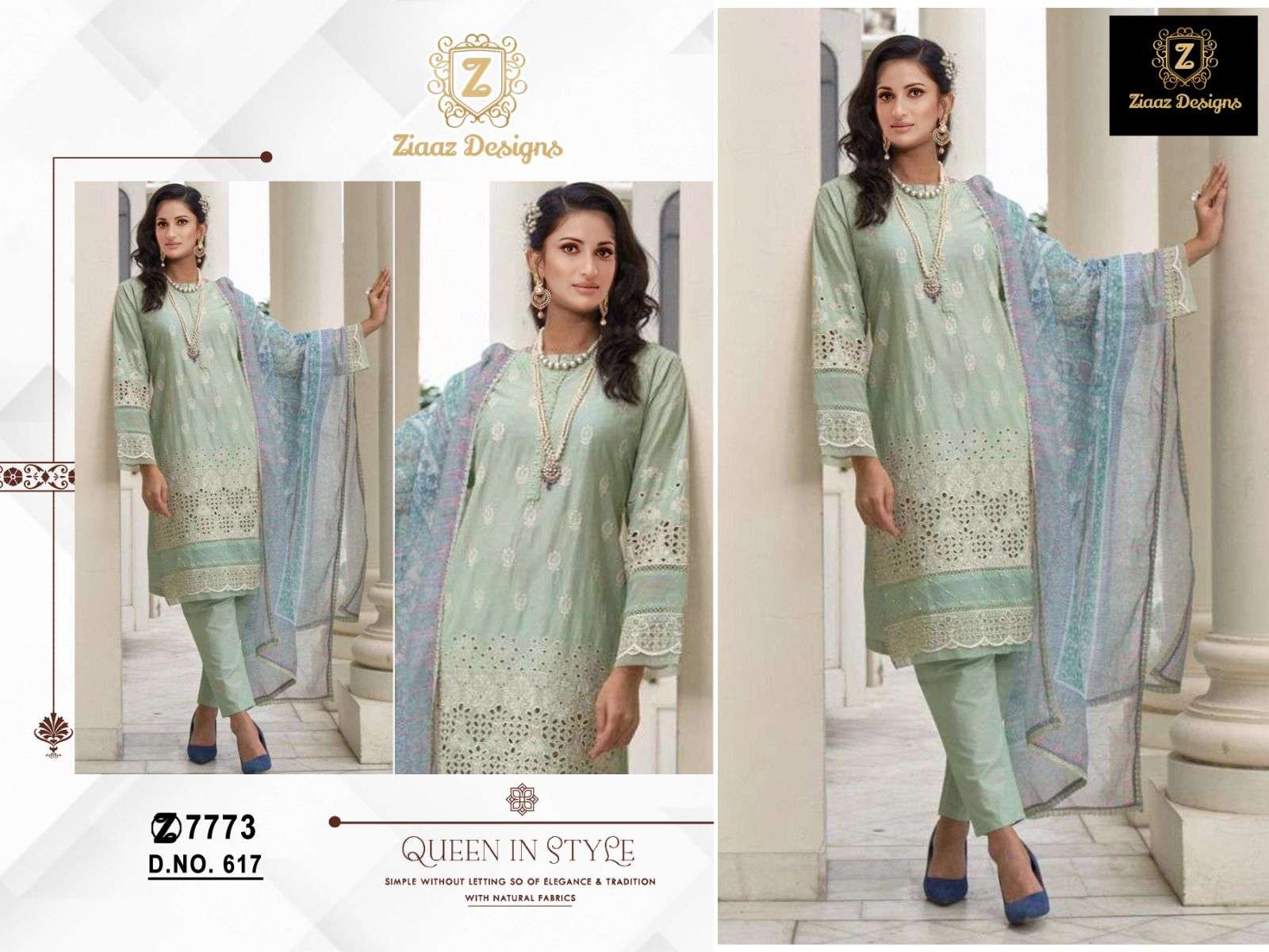 ZIAAZ 617 SERIES BY ZIAAZ DESIGNS HEAVY CAMBRIC COTTON EMBROIDERED DRESSES