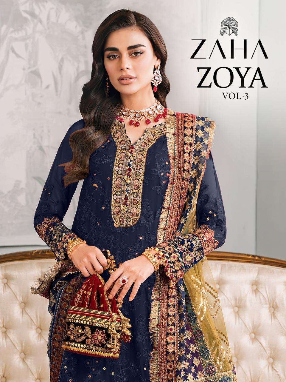 ZOYA VOL-03 BY ZAHA DESIGNER 10289 SERIES FAUX GEORGETTE WORK PAKISTANI DRESSES