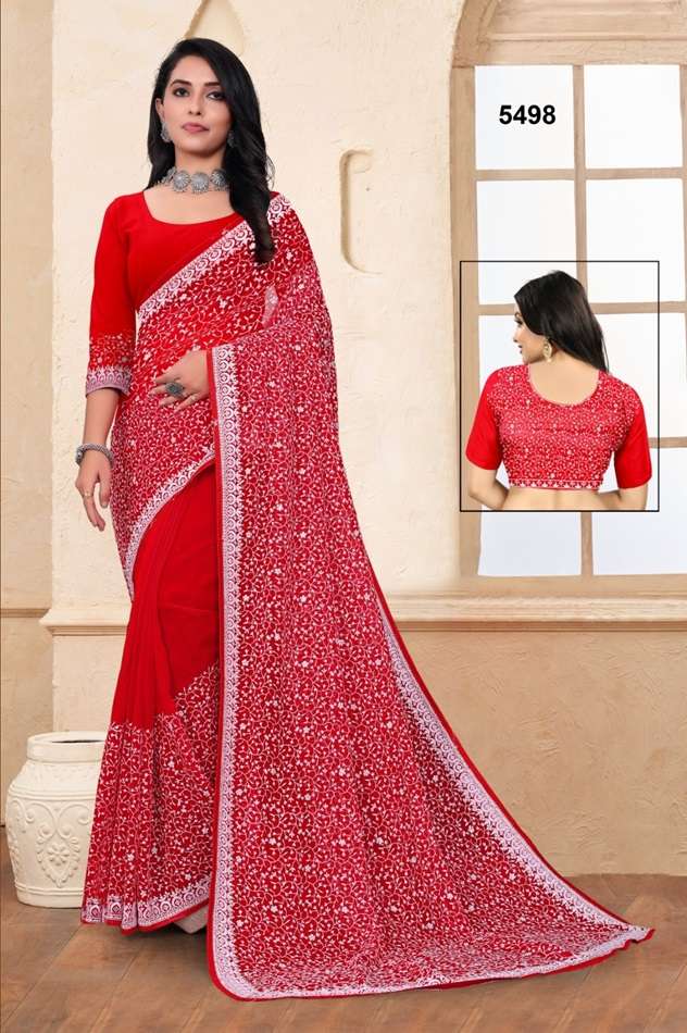 5498 COLOURS BY ASLIWHOLESALE DESIGNER SOFT GEORGETTE FANCY SAREES