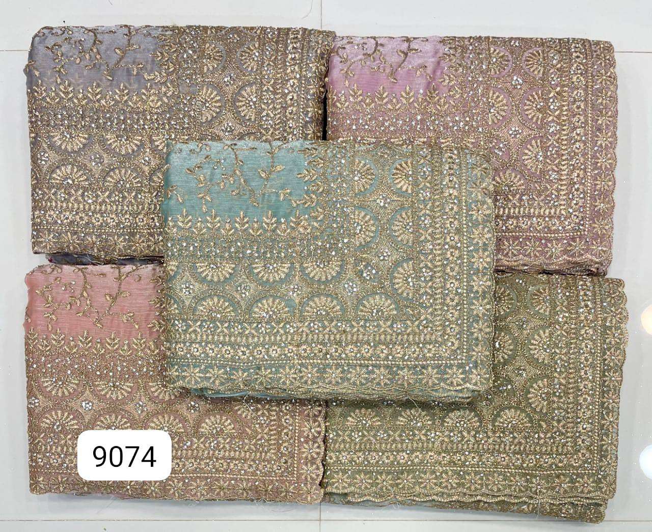 9074 COLOURS BY ASLIWHOLESALE DESIGNER SOFT BURBURY FANCY SAREES