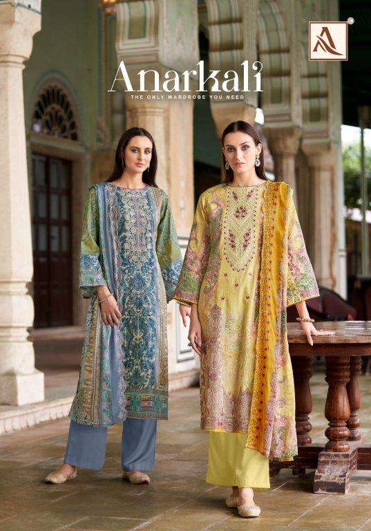 ANARKALI BY ALOK SUIT 1647-001 TO 1647-008 DESIGNER COTTON EMBROIDERY DRESSES