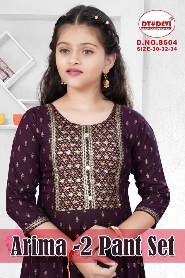 ARIMA VOL-02 BY ASLIWHOLESALE DESIGNER FACNY RAYON PRINT KIDS DRESSES