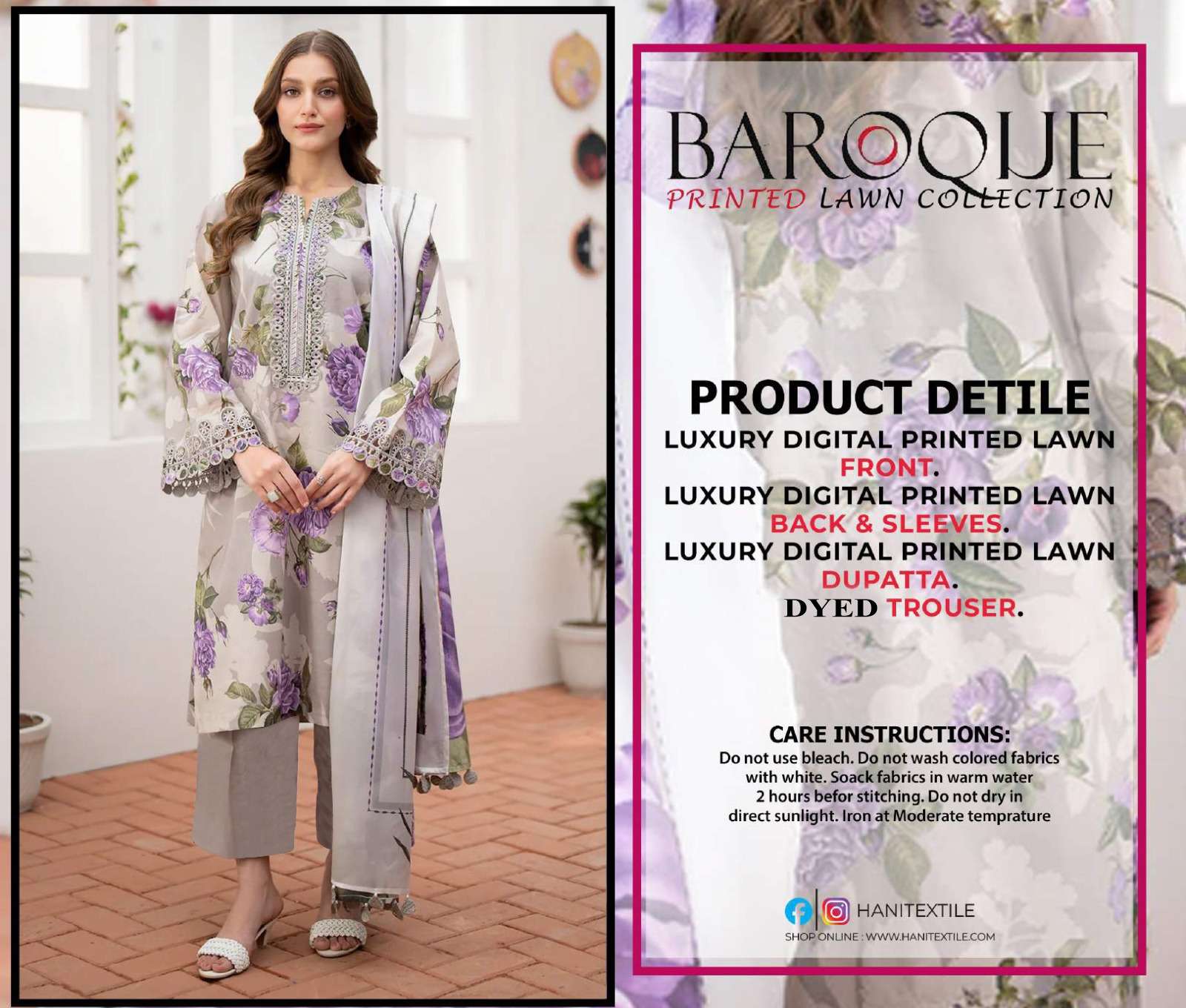 BAROQUE LAWN 24 BY ASLIWHOLESALE DESIGNER LAWN COTTON PRINTED DRESSES