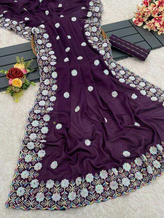 CHARVI VOL-149 BY ASLIWHOLESALE DESIGNER CREPE SILK WORK SAREES