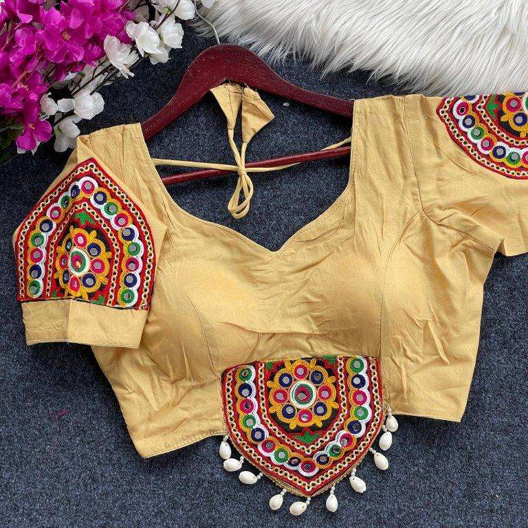 DAKSHA VOL-53 BY ASLIWHOLESALE FANCY COTTON GAMTHI WORK NAVRATRI BLOUSES