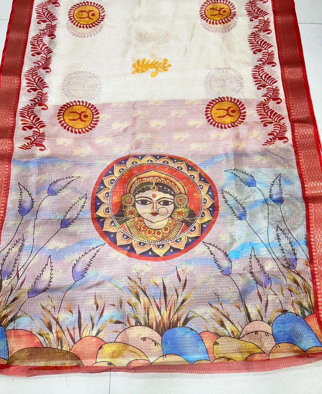 DF-181 MAA DEVI BY ASLIWHOLESALE SOFT KOTA DORIYA KALAMKARI PRINTED SAREES